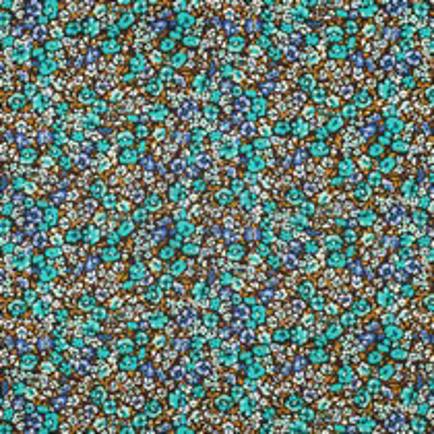 BAUMWOLLE SATIN KLEINE BLUMEN BLAU (thumbnail)