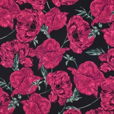 FRENCH TERRY DIGITAAL BLOEMEN MARINEBLAUW (thumbnail)