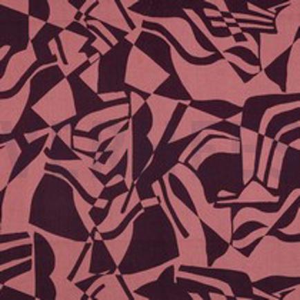 COTTON VISCOSE ABSTRACT AUBERGINE (thumbnail)