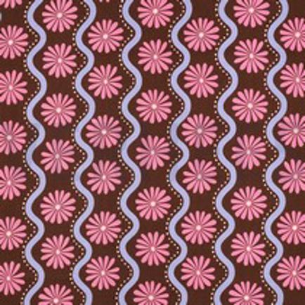 BAUMWOLLE VISKOSE BLUMEN BRAUN (thumbnail)
