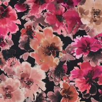 BAUMWOLLE VISKOSE DIGITAL BLUMEN SCHWARZ (thumbnail)