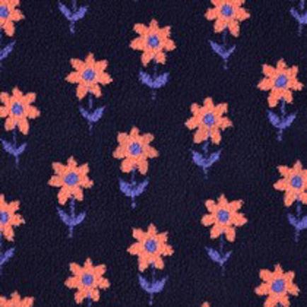 TEDDY JACQUARD BLOEMEN MARINEBLAUW (thumbnail)