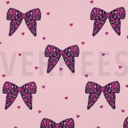 FRENCH TERRY DIERENHUID STRIKJES ROZE (thumbnail)