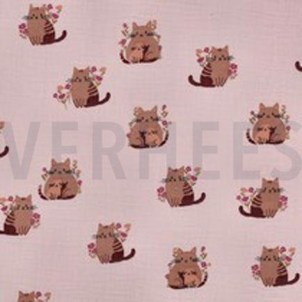 DOUBLE GAUZE CATS PINK (thumbnail)