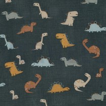 DOUBLE GAUZE DINOSAURUSSEN GROEN (thumbnail)