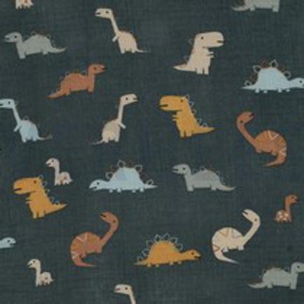 DOUBLE GAUZE DINOSAURUSSEN GROEN (thumbnail)