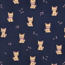 JERSEY GLITTER CATS NAVY (thumbnail)