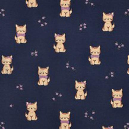 JERSEY GLITTER CATS NAVY (thumbnail)