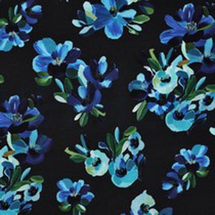 FRENCH TERRY DIGITAL FLOWERS BLACK (thumbnail)