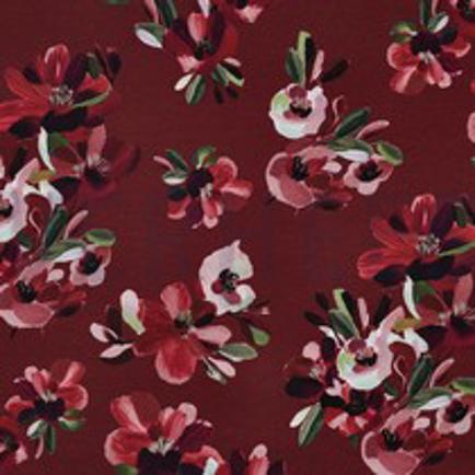 FRENCH TERRY DIGITAL BLUMEN ROT (thumbnail)