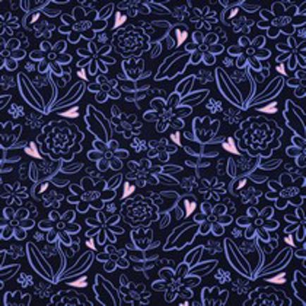 SOFT SWEAT BLUMEN MARINEBLAU (thumbnail)