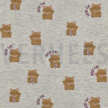 SWEAT MELANGE LUCKY CATS OFF WHITE (thumbnail)