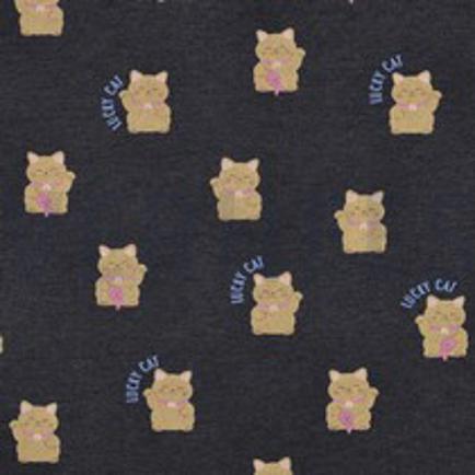 SWEAT MELANGE LUCKY CATS NAVY (thumbnail)