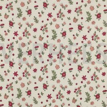 DOUBLE GAZE DE COTON GOTS FLEURS NATUREL (thumbnail)