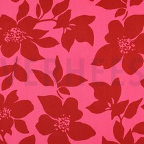 VISCOSE ROSELLA STRETCH FLOWERS PINK (thumbnail)