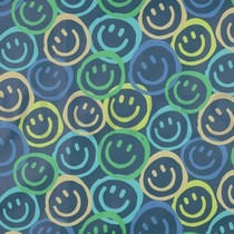 RAINCOAT DIGITAL HAPPY FACES PETROL (thumbnail)