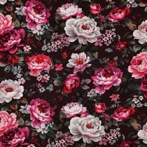 VISKOSE JERSEY DIGITAL BLUMEN BORDEAUXROT (thumbnail)