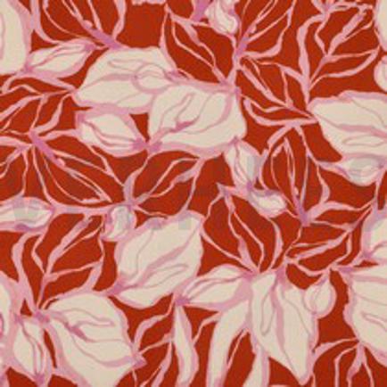 LENZING™ ECOVERO™ DIGITAL FLOWERS ORANGE (thumbnail)