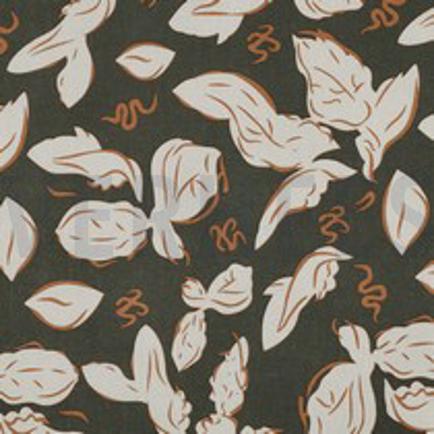 LINNEN VISCOSE BLOEMEN GROEN (thumbnail)