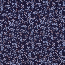 VISCOSE STRETCH BLUMEN MARINEBLAU (thumbnail)