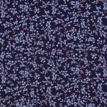 VISCOSE STRETCH FLOWERS NAVY (thumbnail)