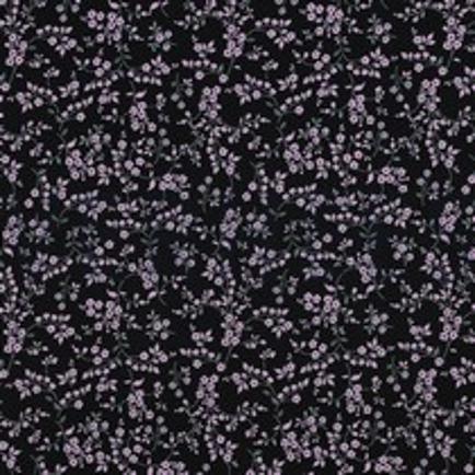VISCOSE STRETCH BLUMEN SCHWARZ (thumbnail)