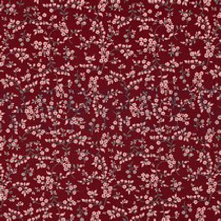 VISCOSE STRETCH FLOWERS BURGUNDY (thumbnail)