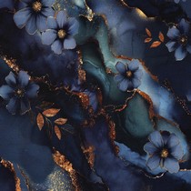 PUNTA DI ROMA DIGITAL FLOWERS BLUE (thumbnail)