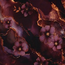 PUNTA DI ROMA DIGITAL FLOWERS AUBERGINE (thumbnail)