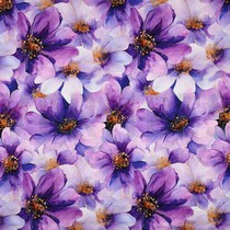 VISKOSE SATIN DIGITAL BLUMEN LILA/VIOLETT (thumbnail)