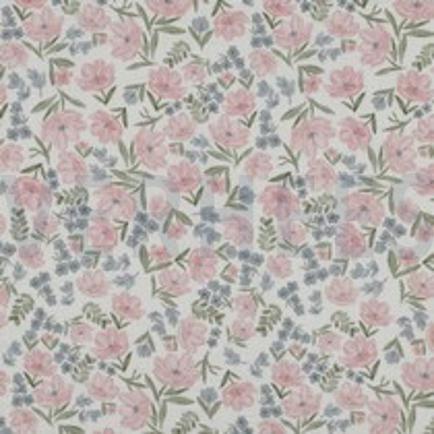 DOUBLE GAUZE GOTS DIGITAAL BLOEMEN ROZE (thumbnail)