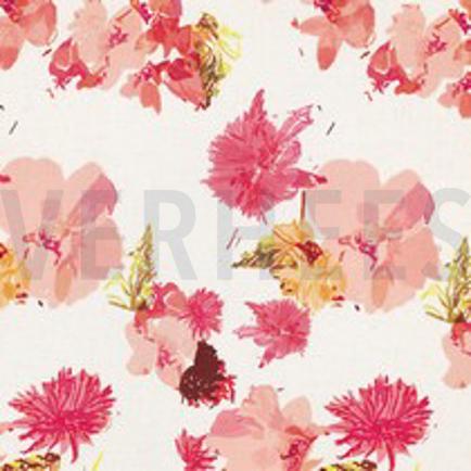 LINEN VISCOSE SLUB DIGITAL FLOWERS NATURAL (thumbnail)