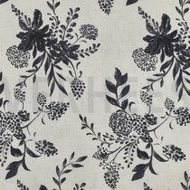 LIN VISCOSE SLUB DIGITAL FLEURS BLANC CASSÉ (thumbnail)