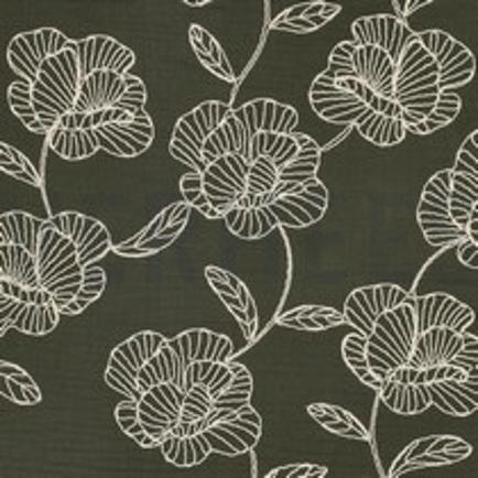 DOUBLE GAUZE EMBROIDERY BLOEMEN GROEN (thumbnail)
