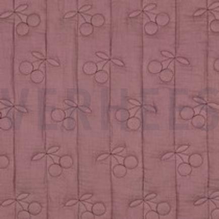 DOUBLE GAUZE GEWATTEERD KERSEN MAUVE (thumbnail)