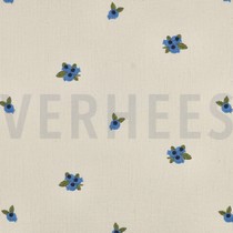 DOUBLE GAUZE GESTREEPT EMBROIDERY FRUIT NATUREL (thumbnail)