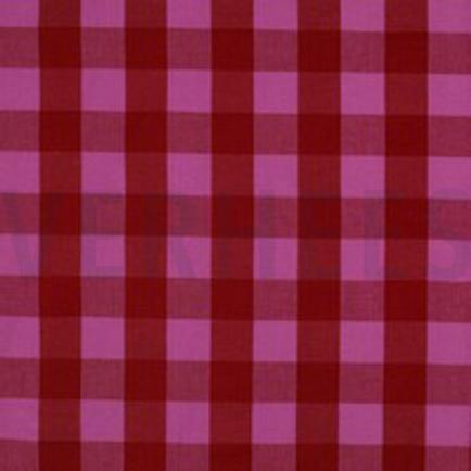 KATOEN GARENGEVERFD RUITEN ROOD/FUCHSIA (thumbnail)