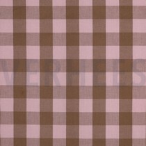 KATOEN GARENGEVERFD RUITEN LICHTROZE/BRUIN (thumbnail)