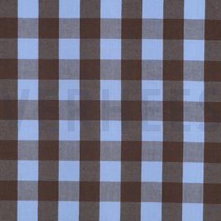 KATOEN GARENGEVERFD RUITEN BLAUW/BRUIN (thumbnail)