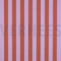 KATOEN GARENGEVERFD STREPEN LAVENDEL/ORANJE (thumbnail)