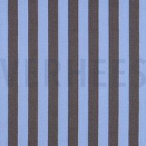 KATOEN GARENGEVERFD STREPEN BLAUW/BRUIN (thumbnail)