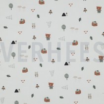 FINE POPLIN GOTS SWEET BEARS WHITE (thumbnail)