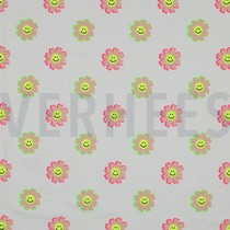 JERSEY NEON VROLIJKE BLOEMEN WIT (thumbnail)