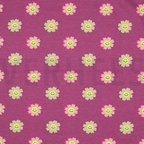 JERSEY NEON VROLIJKE BLOEMEN FUCHSIA (thumbnail)