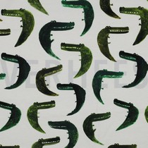 FRENCH TERRY DIGITAL KROKODILE GEBROCHEN WEISS (thumbnail)