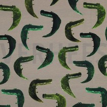 FRENCH TERRY DIGITAL CROCODILES TAUPE (thumbnail)
