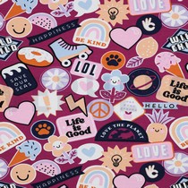 JERSEY PATCHES UND STREIFEN FUCHSIA (thumbnail)