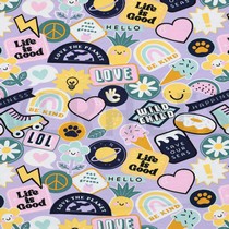 JERSEY PATCHES UND STREIFEN LILA (thumbnail)