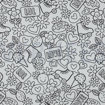 FINE POPLIN RETRO COLOURABLE BLACK/WHITE (thumbnail)