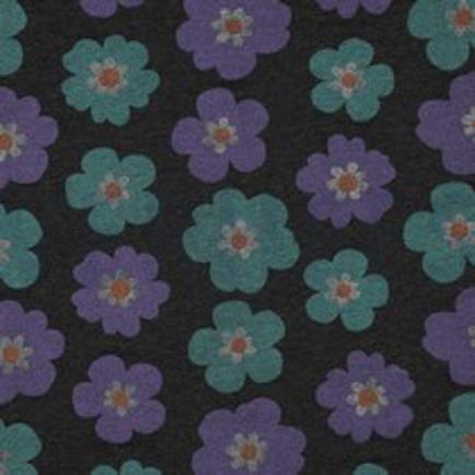 JERSEY GEMÊLEERD GLITTER GROTE BLOEMEN ANTHRACIET GEMÊLEERD (thumbnail)
